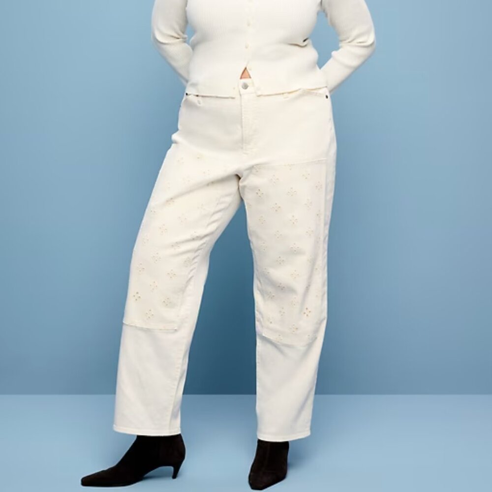 High-Waisted OG Loose Jeans ECRU